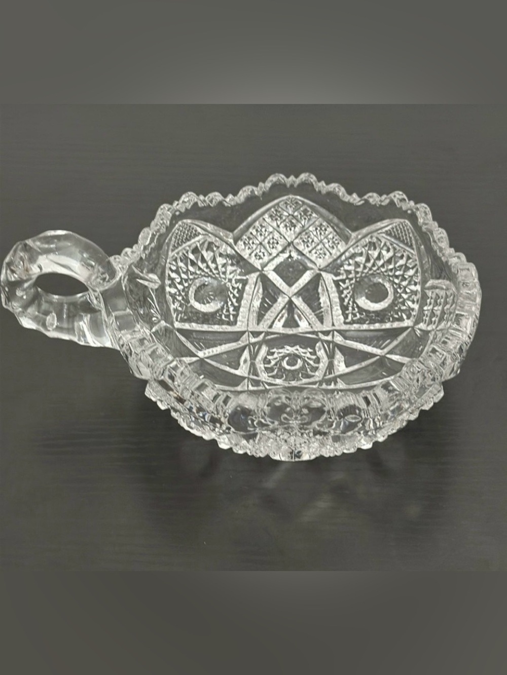 Imperial Glass Ohio Vintage 42576 Clear Early American Handled Nappy Bowl